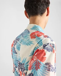 Printed cotton bowling shirt