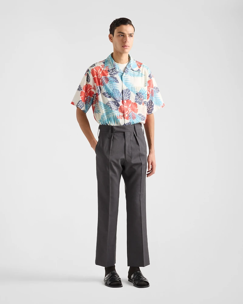 Printed cotton bowling shirt