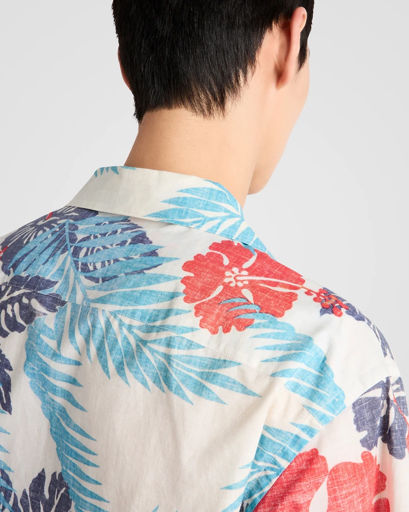 Printed cotton bowling shirt