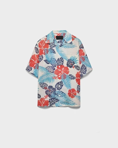 Printed cotton bowling shirt