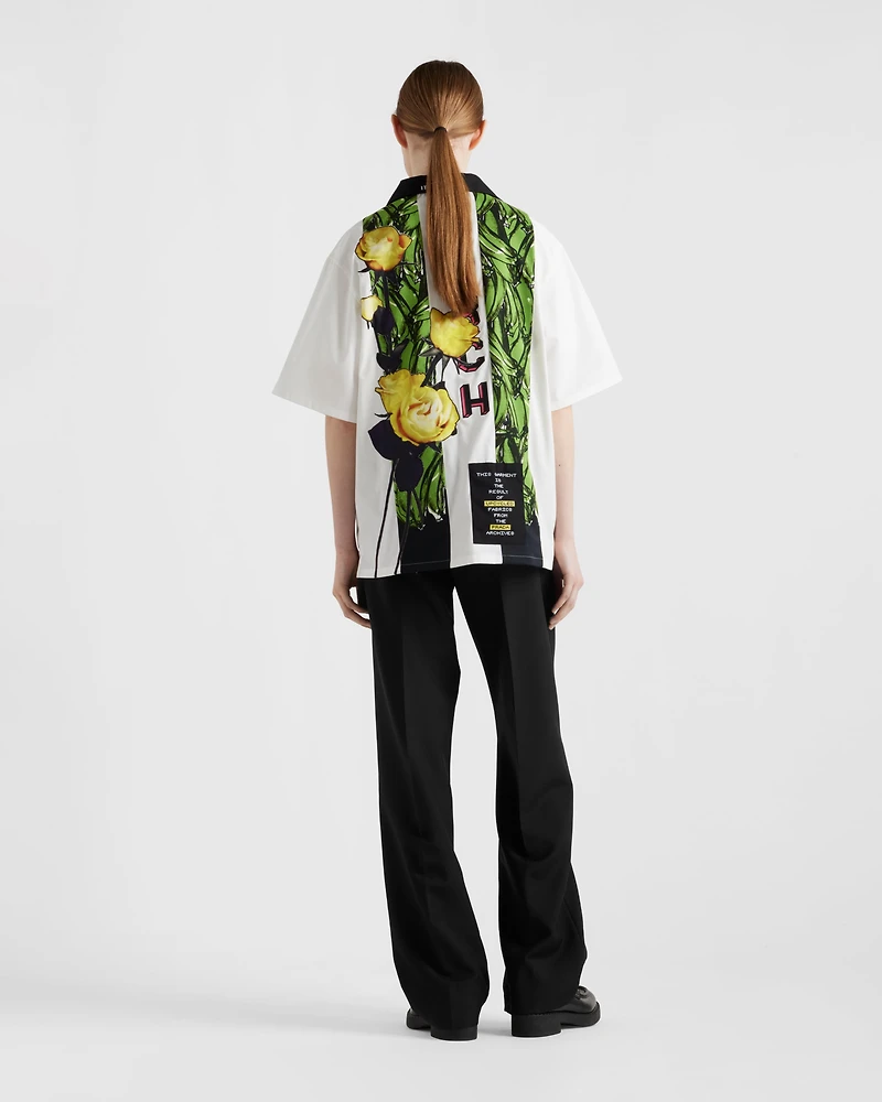 Timecapsule printed technical cotton shirt