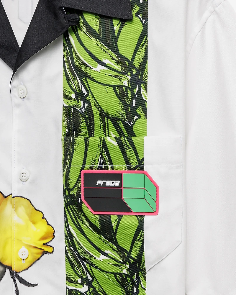 Timecapsule printed technical cotton shirt