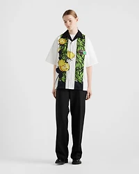 Timecapsule printed technical cotton shirt