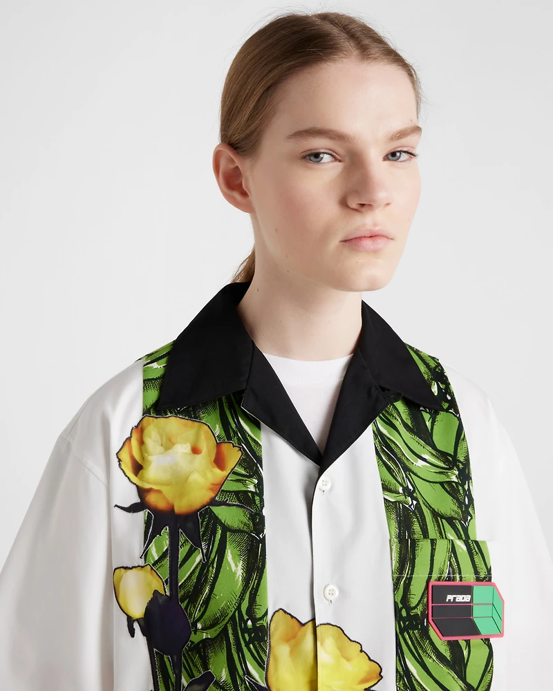 Timecapsule printed technical cotton shirt