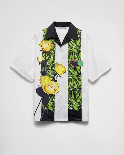 Timecapsule printed technical cotton shirt