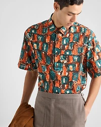 Short-sleeved cotton shirt