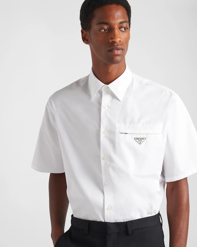 Short-sleeved cotton shirt