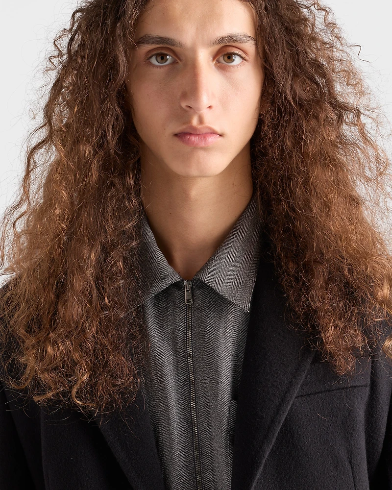 Single-breasted cashmere jacket