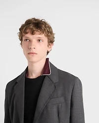 Single-breasted wool blend jacket