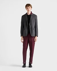 Single-breasted wool blend jacket