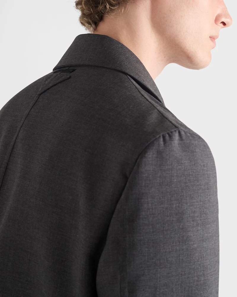 Single-breasted wool blend jacket