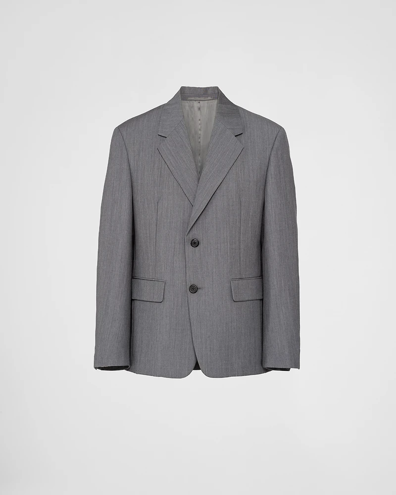 Single-breasted mohair wool jacket
