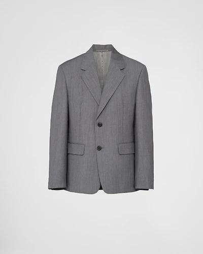 Single-breasted mohair wool jacket