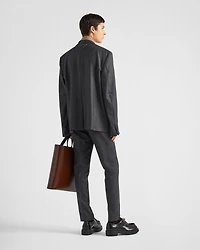 Single-breasted wool jacket with collar