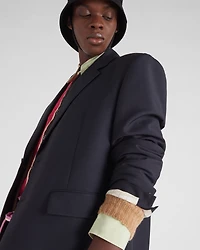 Single-breasted wool and mohair jacket
