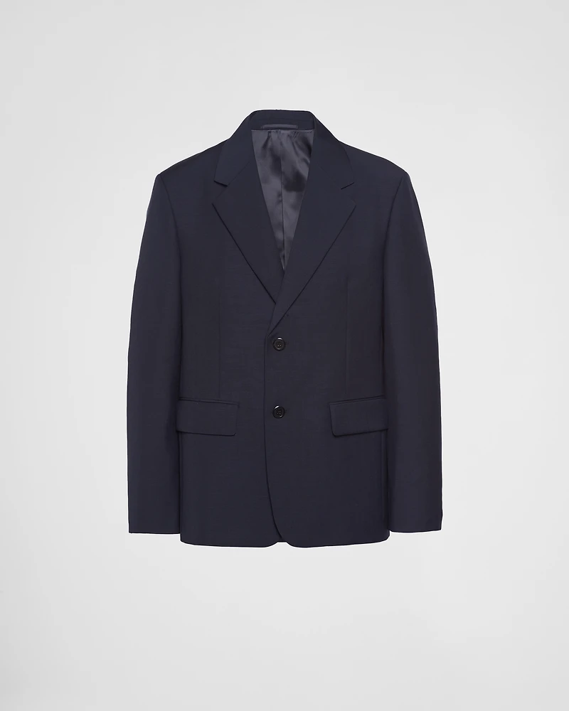 Single-breasted wool and mohair jacket
