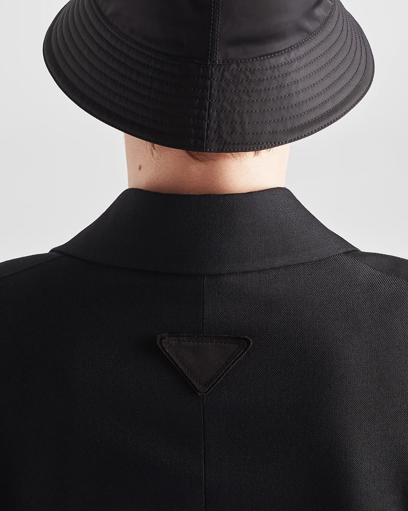 Single-breasted wool blend jacket
