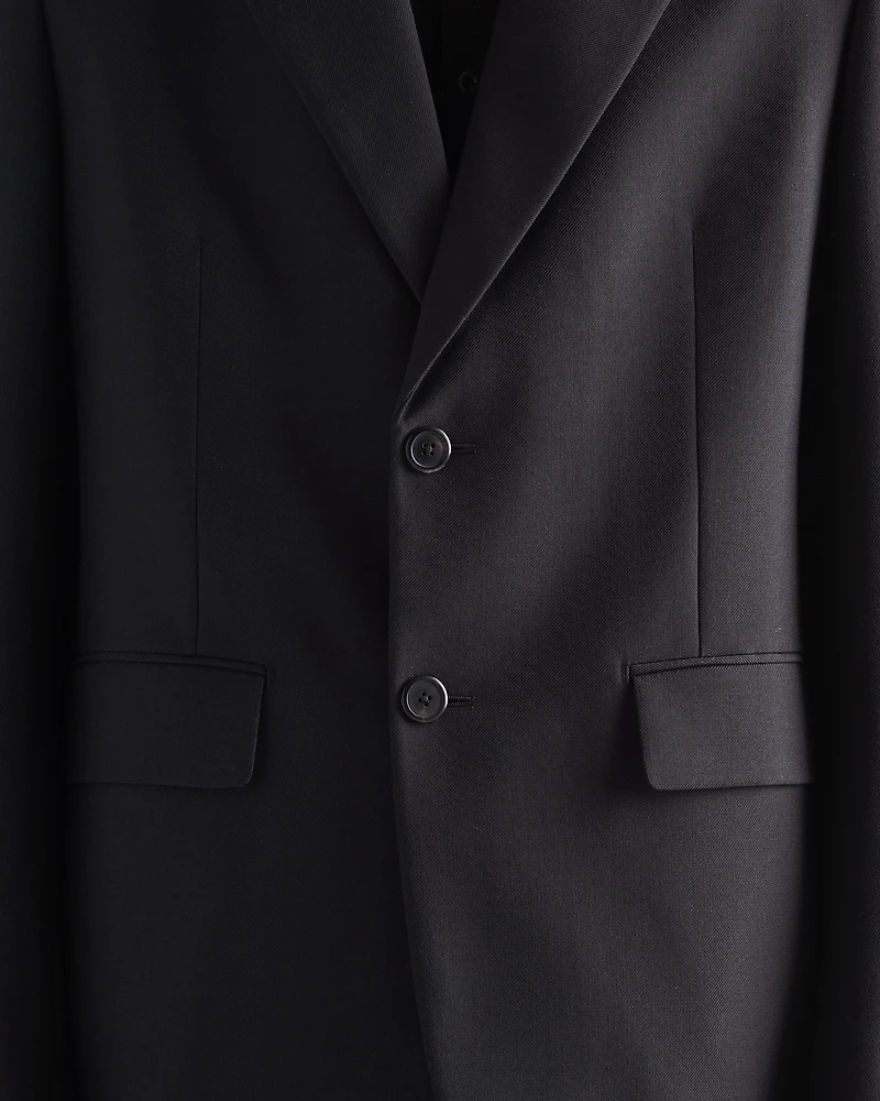 Single-breasted wool blend jacket