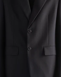 Single-breasted wool blend jacket