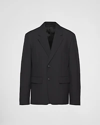 Single-breasted wool blend jacket