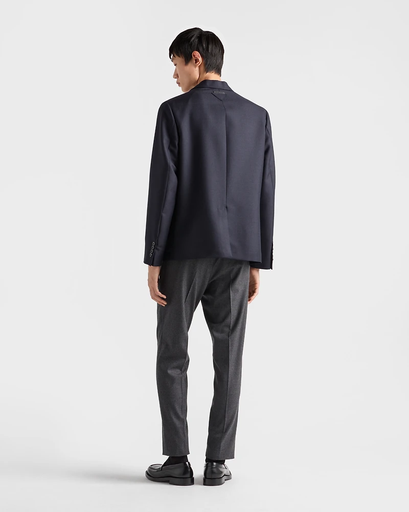 Single-breasted wool and mohair jacket