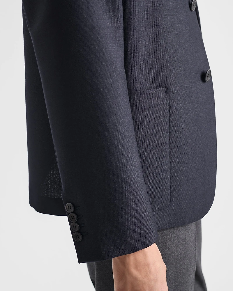 Single-breasted wool and mohair jacket