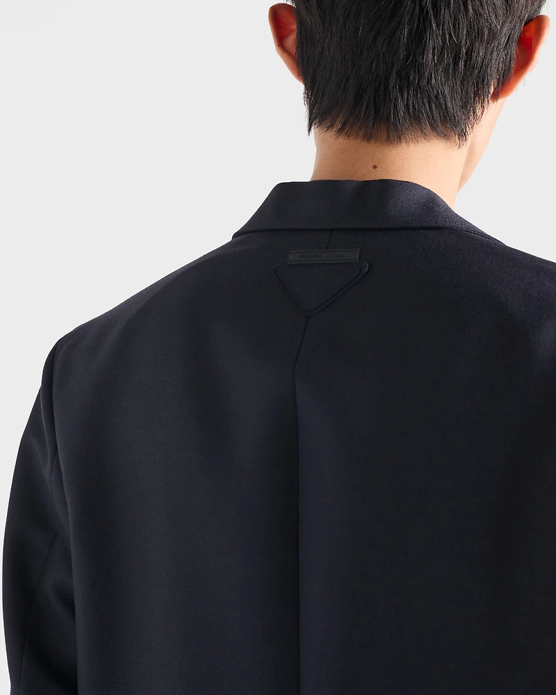 Single-breasted wool and mohair jacket