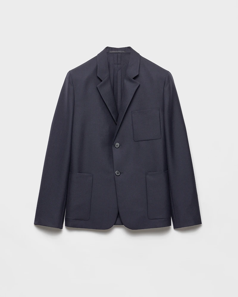 Single-breasted wool and mohair jacket