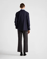 Single-breasted wool blend jacket