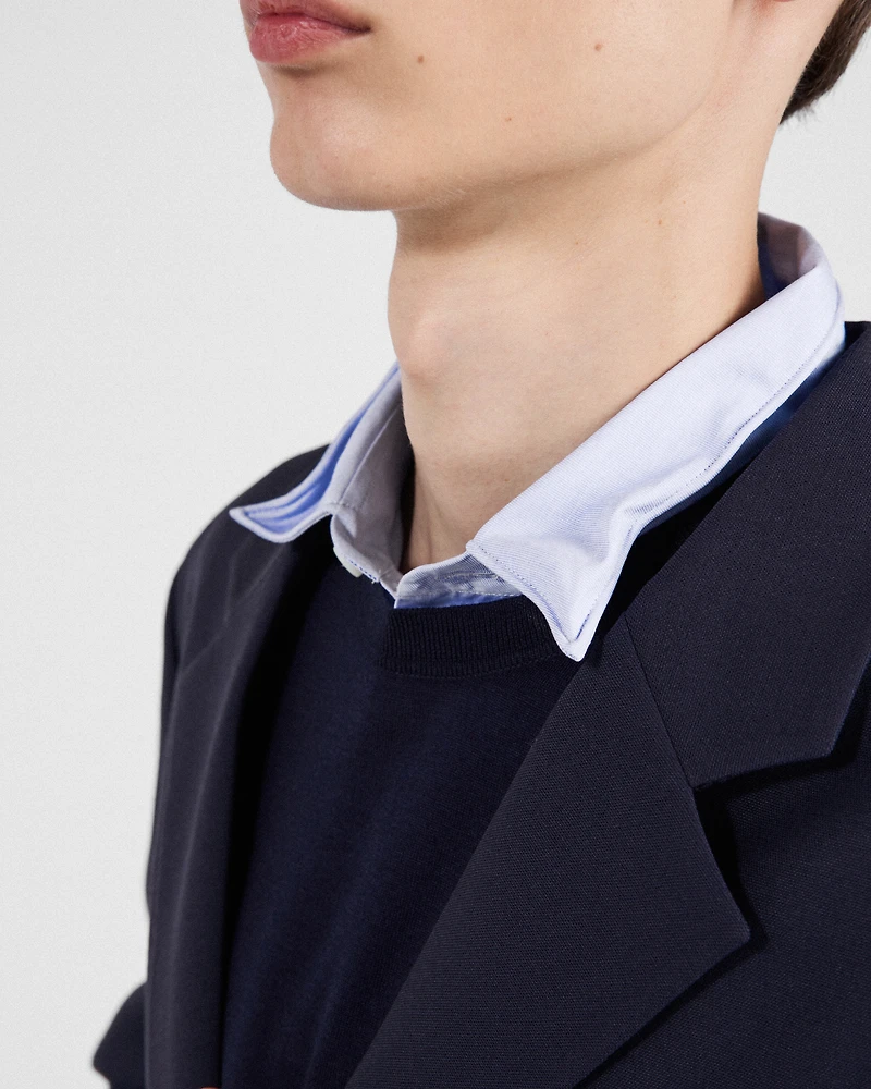 Single-breasted wool blend jacket