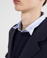 Single-breasted wool blend jacket