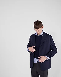 Single-breasted wool blend jacket