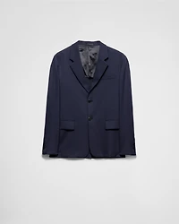 Single-breasted wool blend jacket