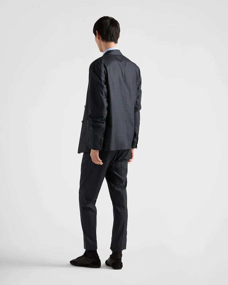 Double-breasted silk jacket