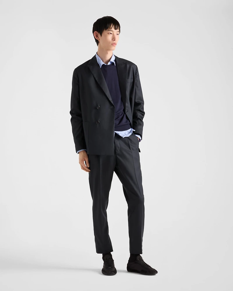 Double-breasted silk jacket