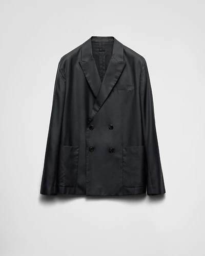 Double-breasted silk jacket