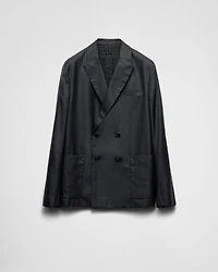 Double-breasted silk jacket