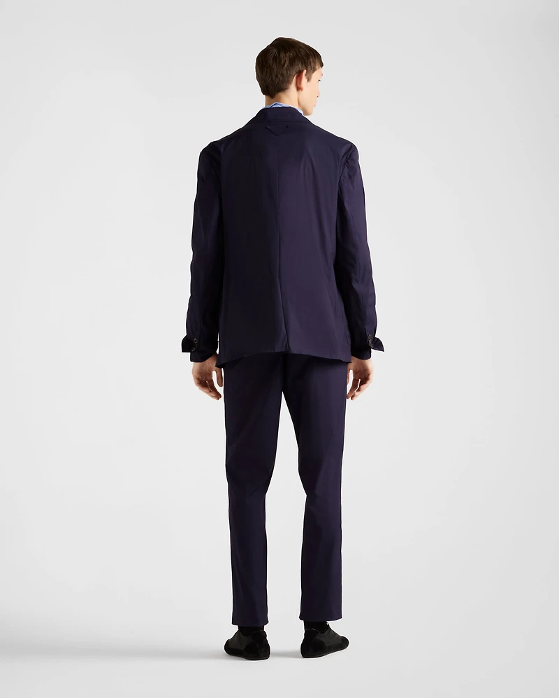 Single-breasted cotton blend jacket