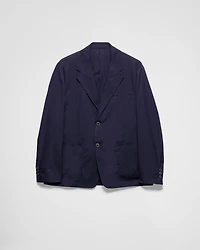 Single-breasted cotton blend jacket