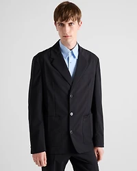 Single-breasted wool blend jacket