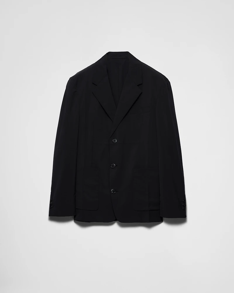 Single-breasted wool blend jacket