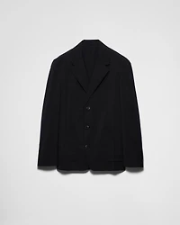 Single-breasted wool blend jacket