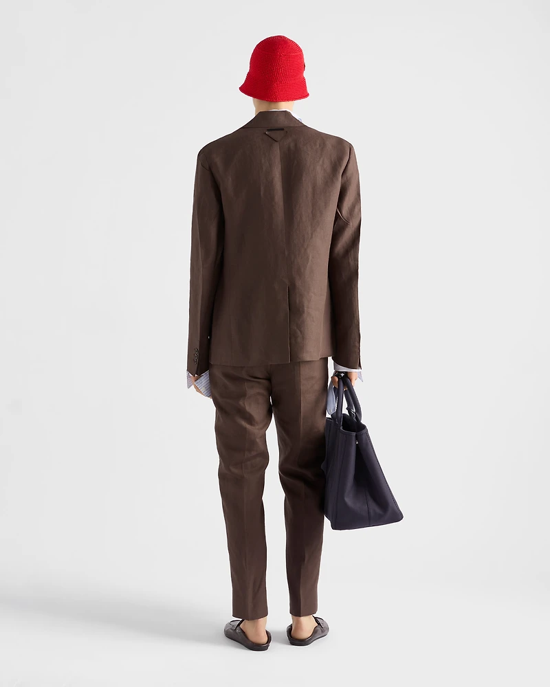 Single-breasted linen jacket