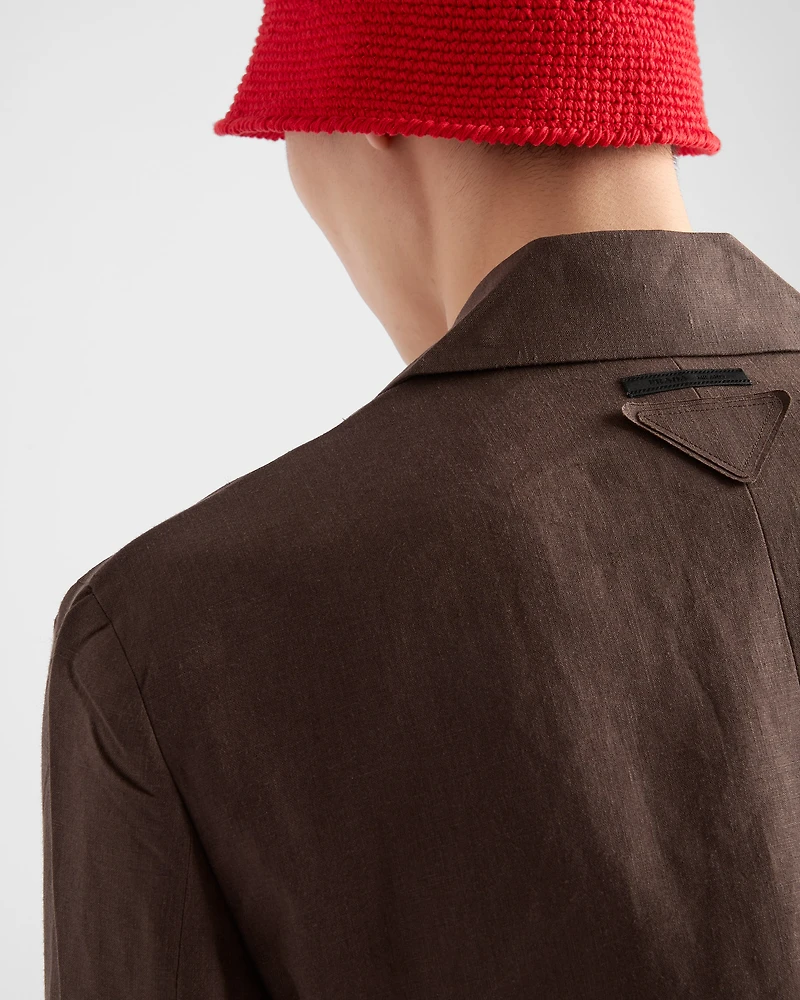 Single-breasted linen jacket