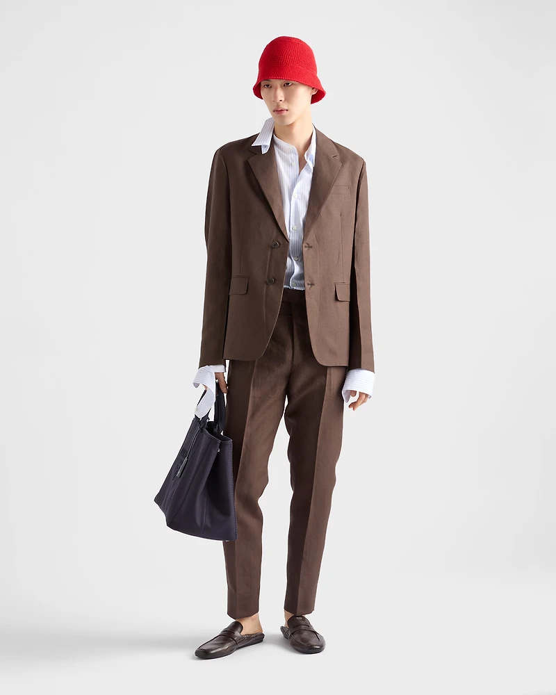 Single-breasted linen jacket