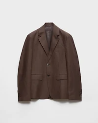 Single-breasted linen jacket