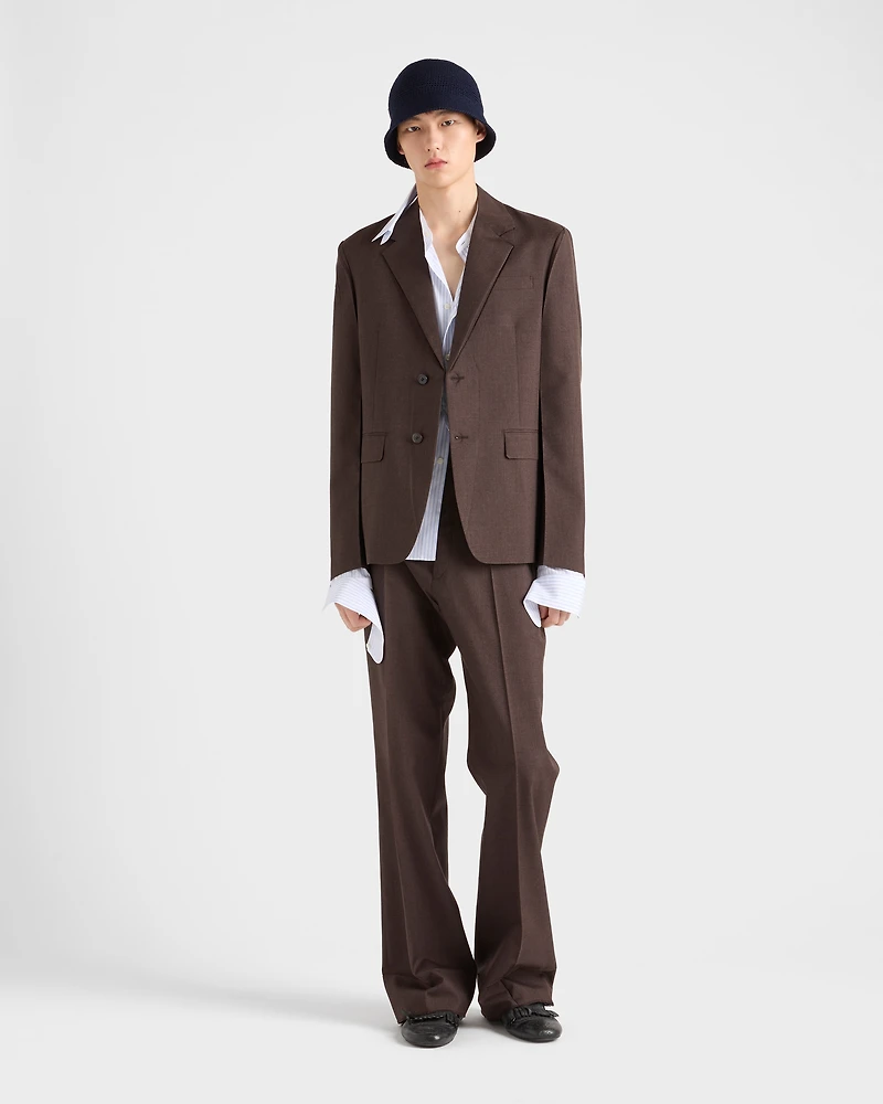 Single-breasted mohair and silk jacket