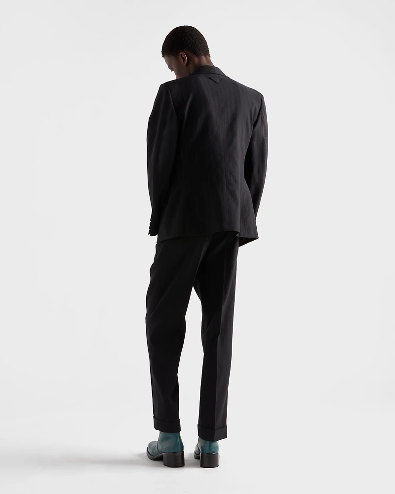 Double-breasted wool blend jacket