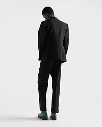Double-breasted wool blend jacket