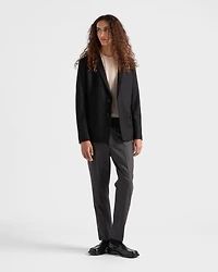 Single-breasted wool blend jacket